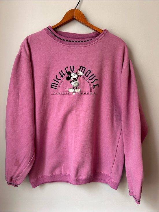 Mickey & Co Tops - VTG 90s Brazo Disney Mickey Mouse Medium Pink Embroidered Mickey & Co Sweatshirt